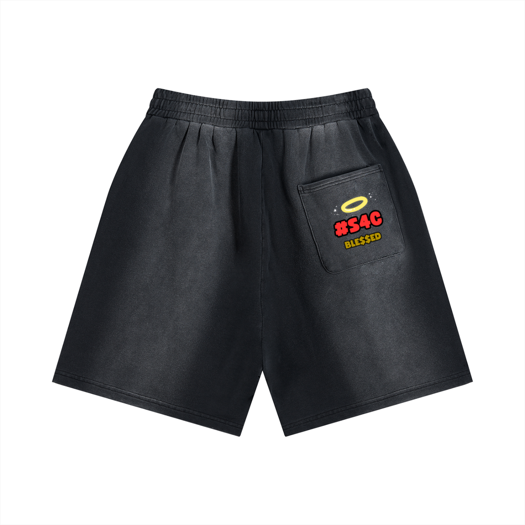S4C ✝️ Sun Fade Distressed Shorts