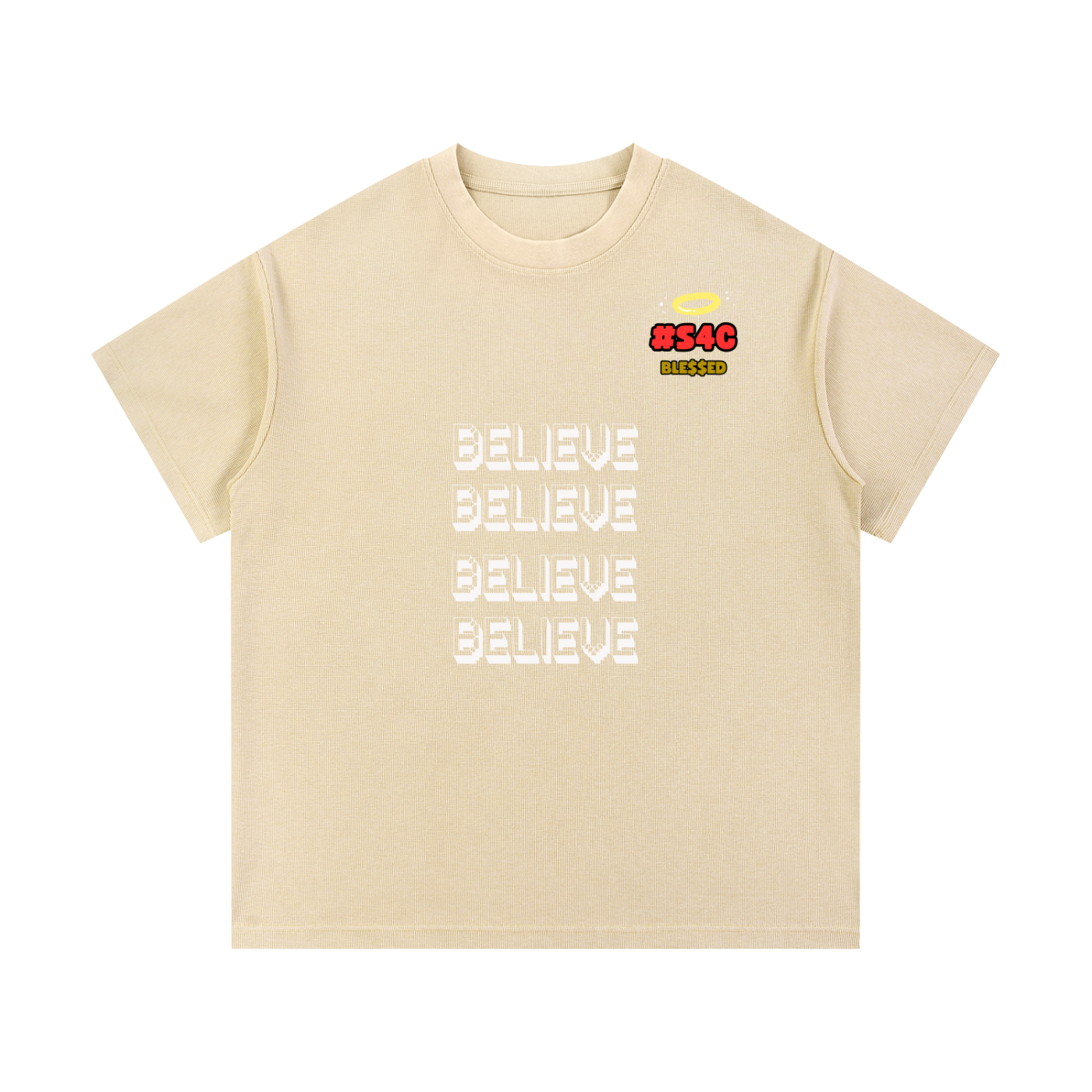 S4C Believe, Trust The Movement • Mineral Wash Waffle Knit T-Shirt