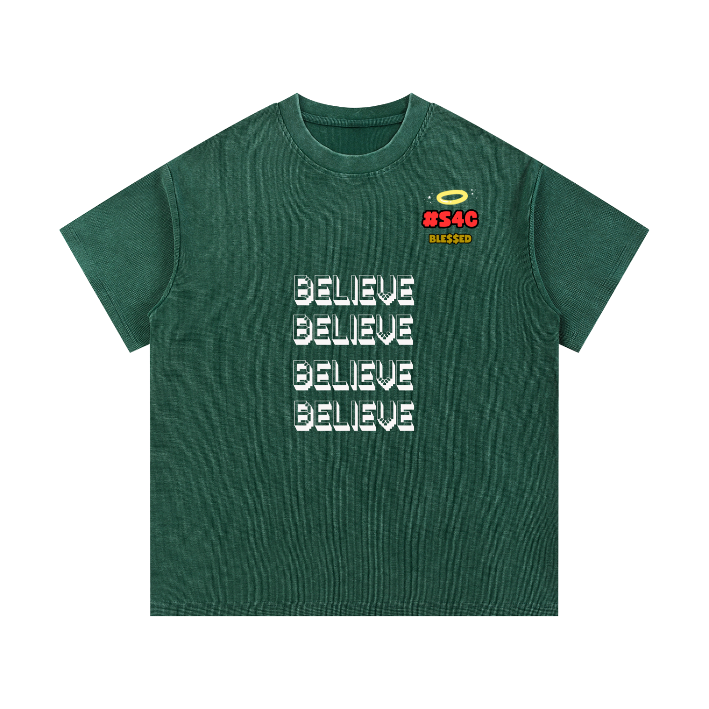 S4C Believe, Trust The Movement • Mineral Wash Waffle Knit T-Shirt