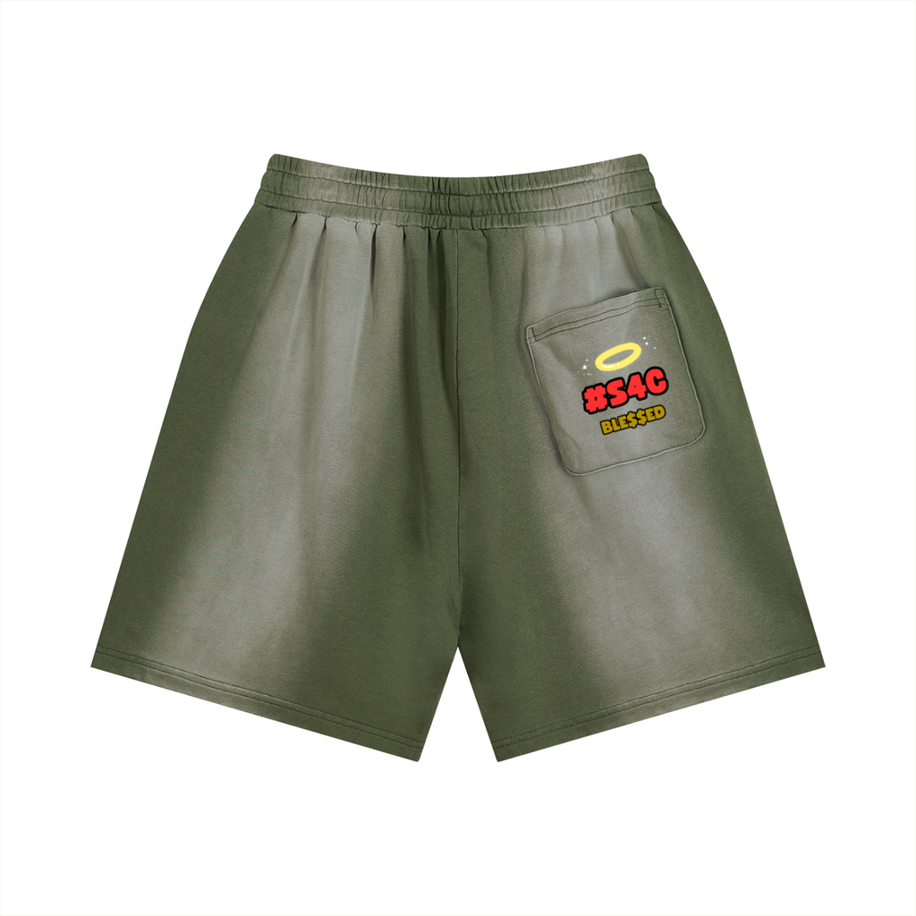 S4C ✝️ Sun Fade Distressed Shorts