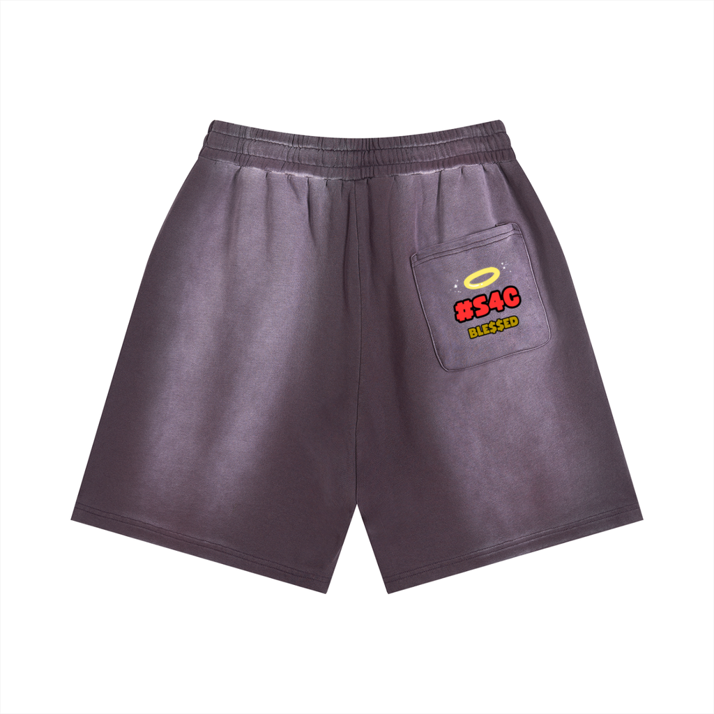 S4C ✝️ Sun Fade Distressed Shorts